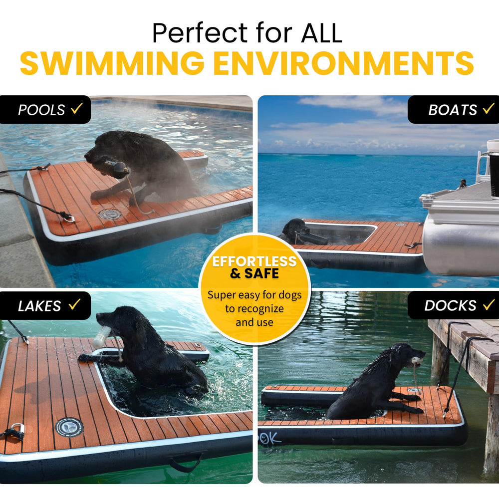 DOK Dog-DOK Mini high-contrast sides help dogs find the ramp quickly.