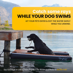DOK Dog-DOK Mini submerged ramp enables safe entry and exit for small dogs.