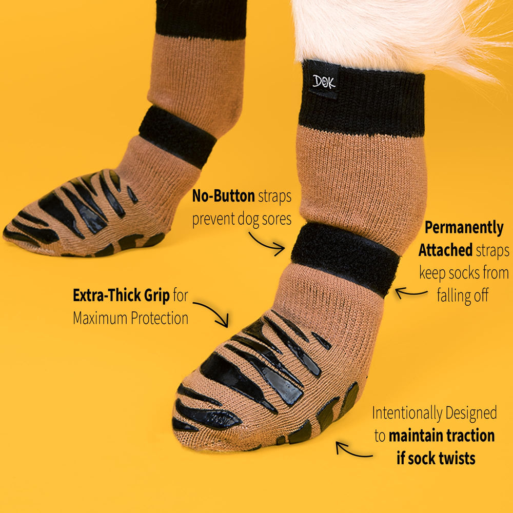 DOK TigerToes senior dog traction socks support mobility on slick floors