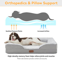Dokdogs orthopedic dog bed bolster side-view highlighting neck and head support