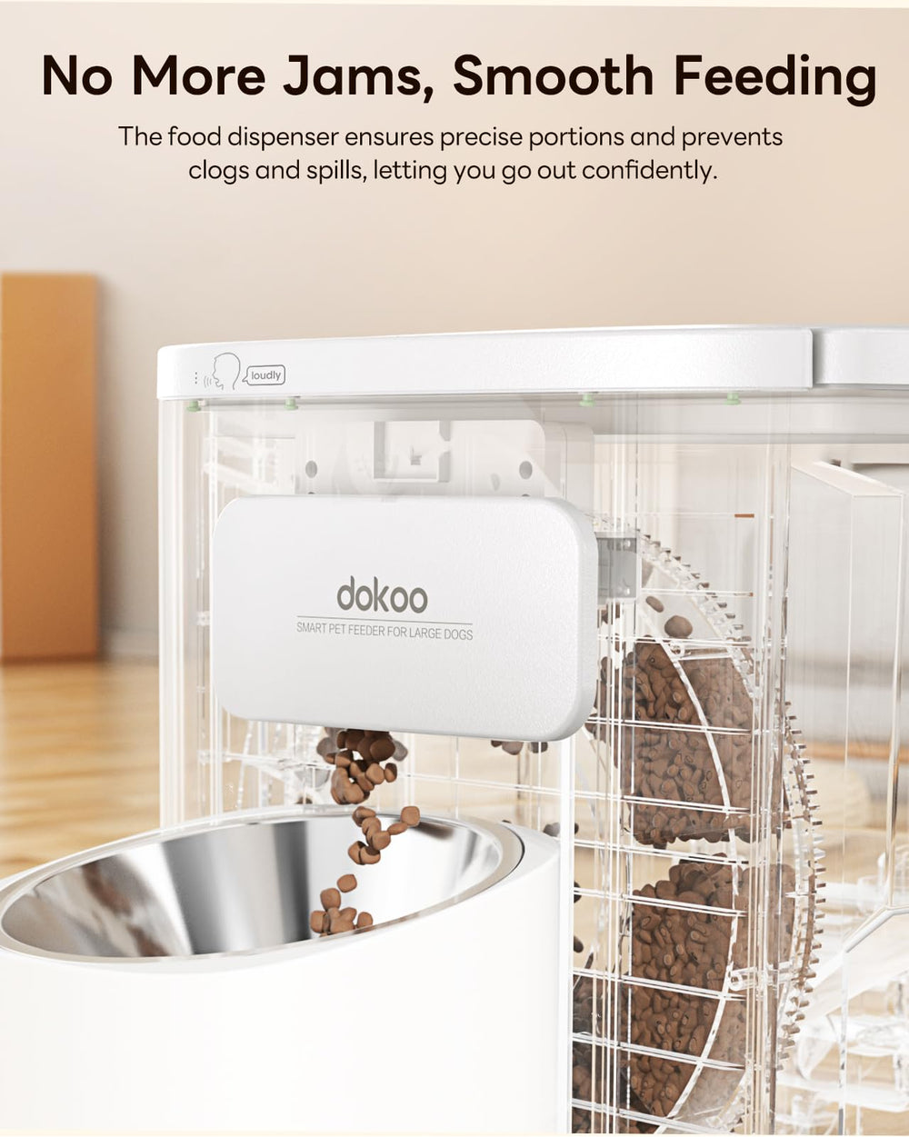 Dokoo 15L feeder-adjustable-bowl-height supports comfortable eating posture for large dogs
