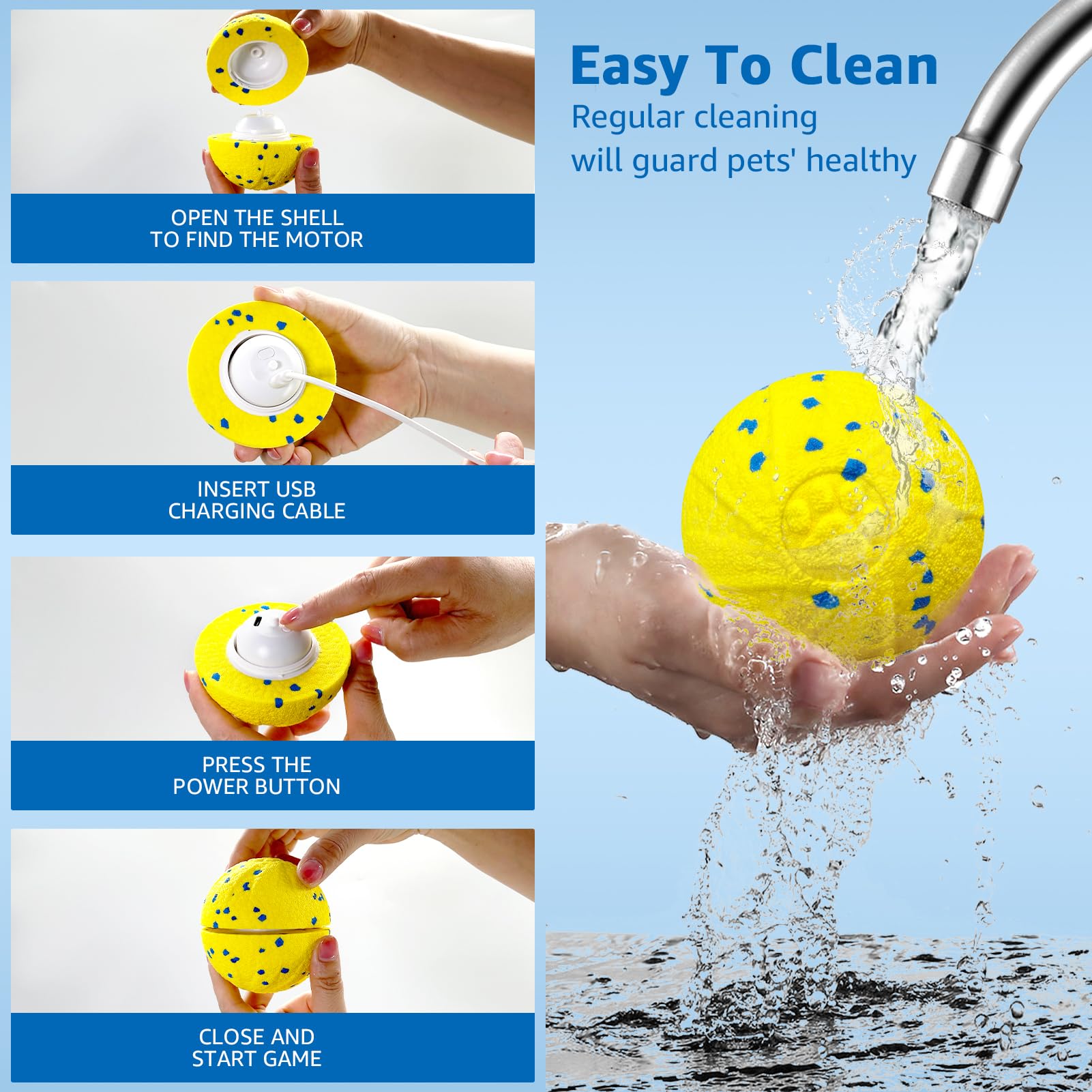 Dolita interactive dog ball water-resistant and easy to clean