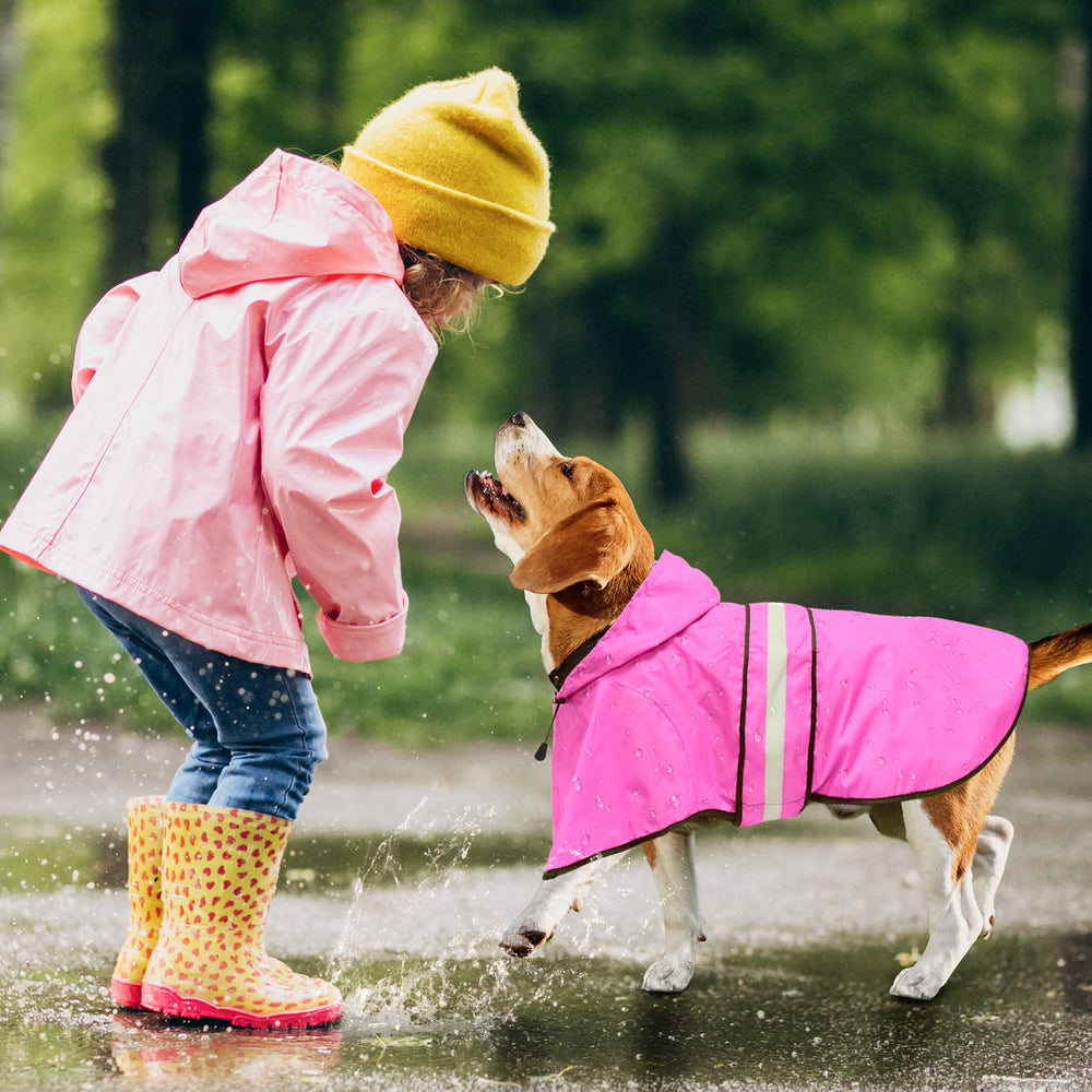 Dolitego dog raincoat adjustable-sizes-xl ensures secure fit for growing dogs.