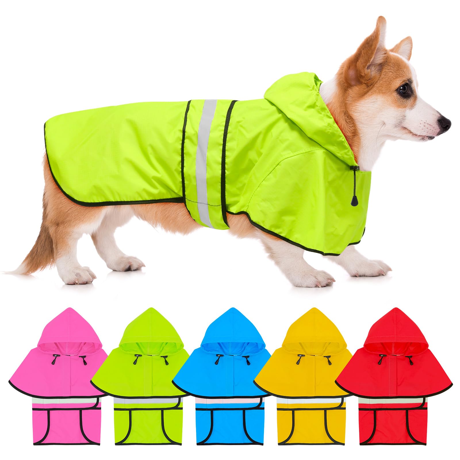Dolitego dog raincoat lightweight poncho offers comfortable all-day wear.