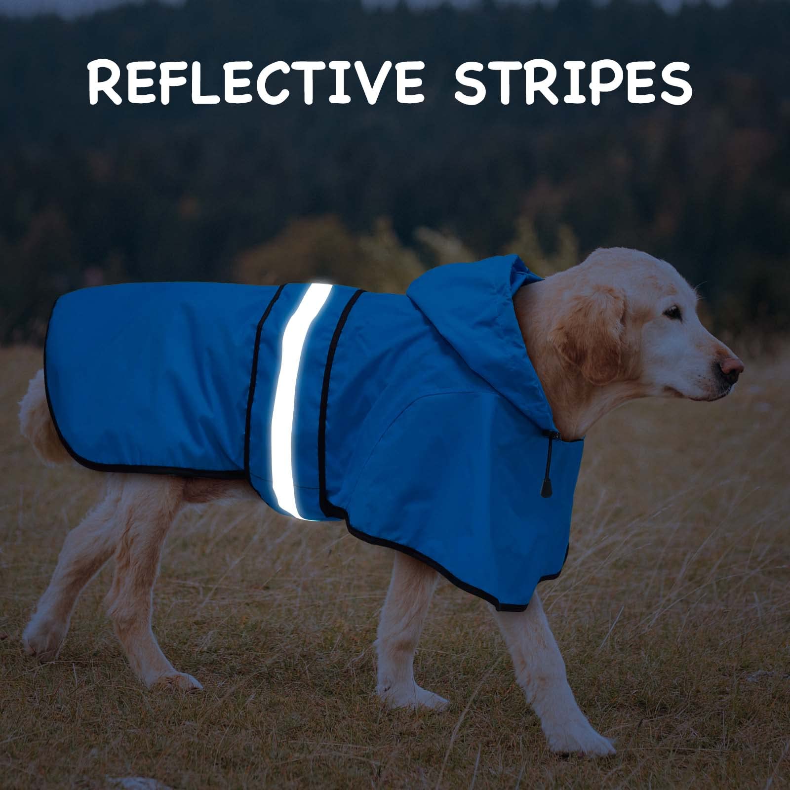 Dolitego adjustable-fit raincoat blue, neck and belly straps for snug fit