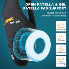 Dollephi knee brace supports arthritis relief and joint comfort during routine exercises.