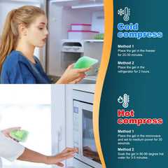 Dollephi hot cold gel pack in-use showing cold therapy flexibility.