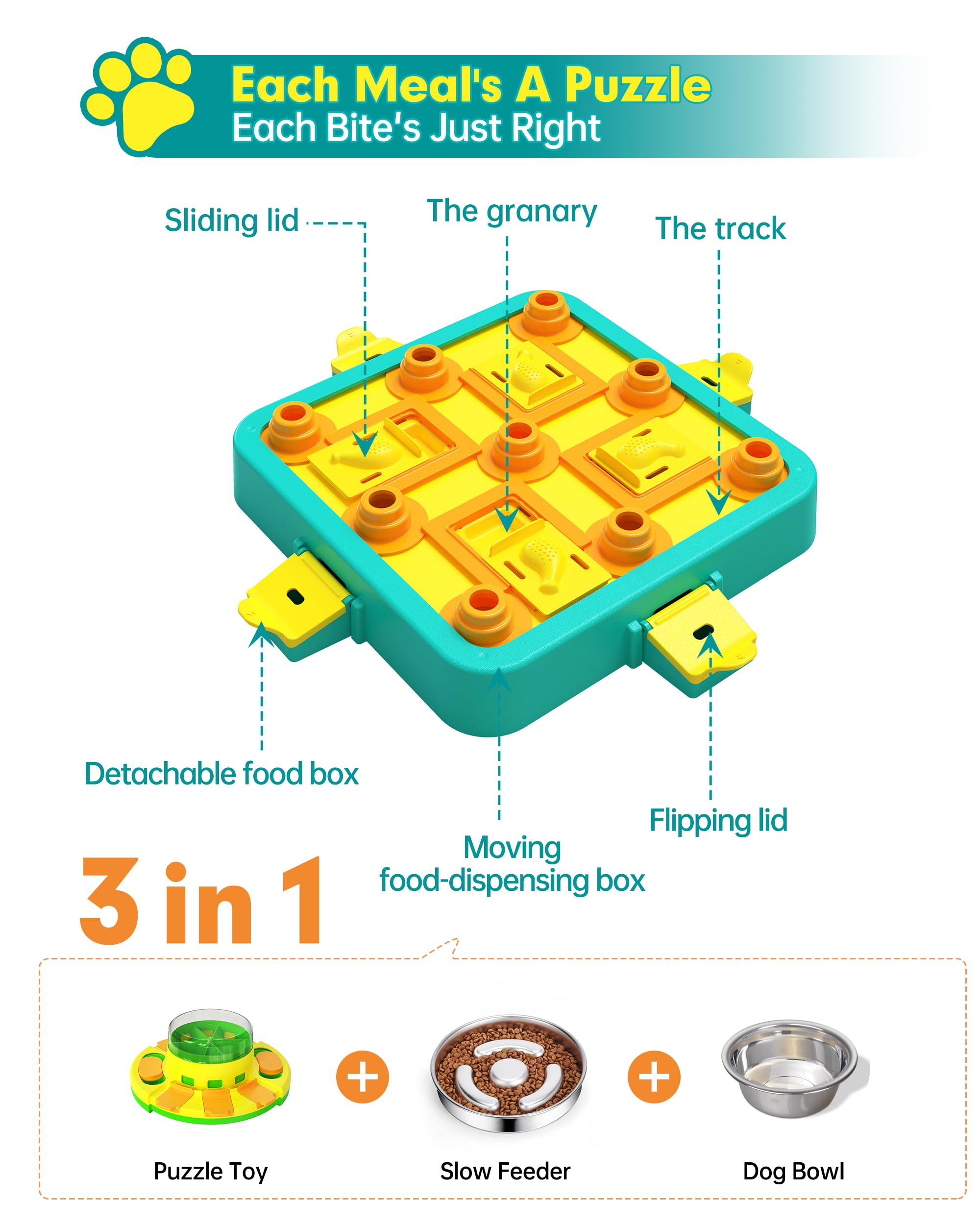 DollSheriffgoo dog puzzle slow feeding feature during mealtime for paced eating