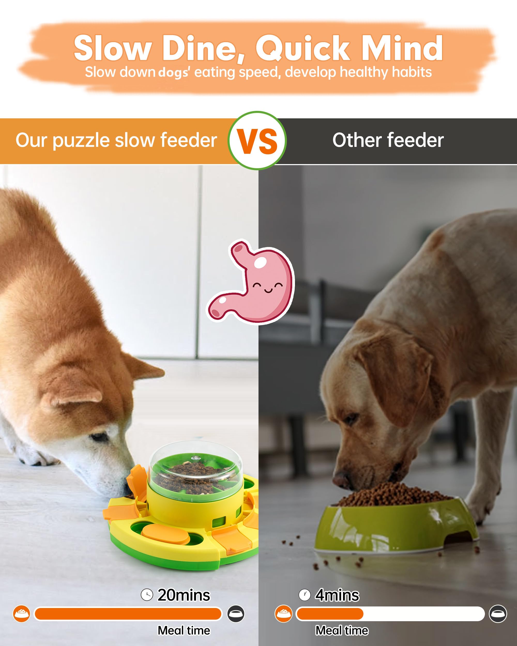 DollSheriffgoo dog puzzle Level 2 mealtime slows eating for mindful meals.