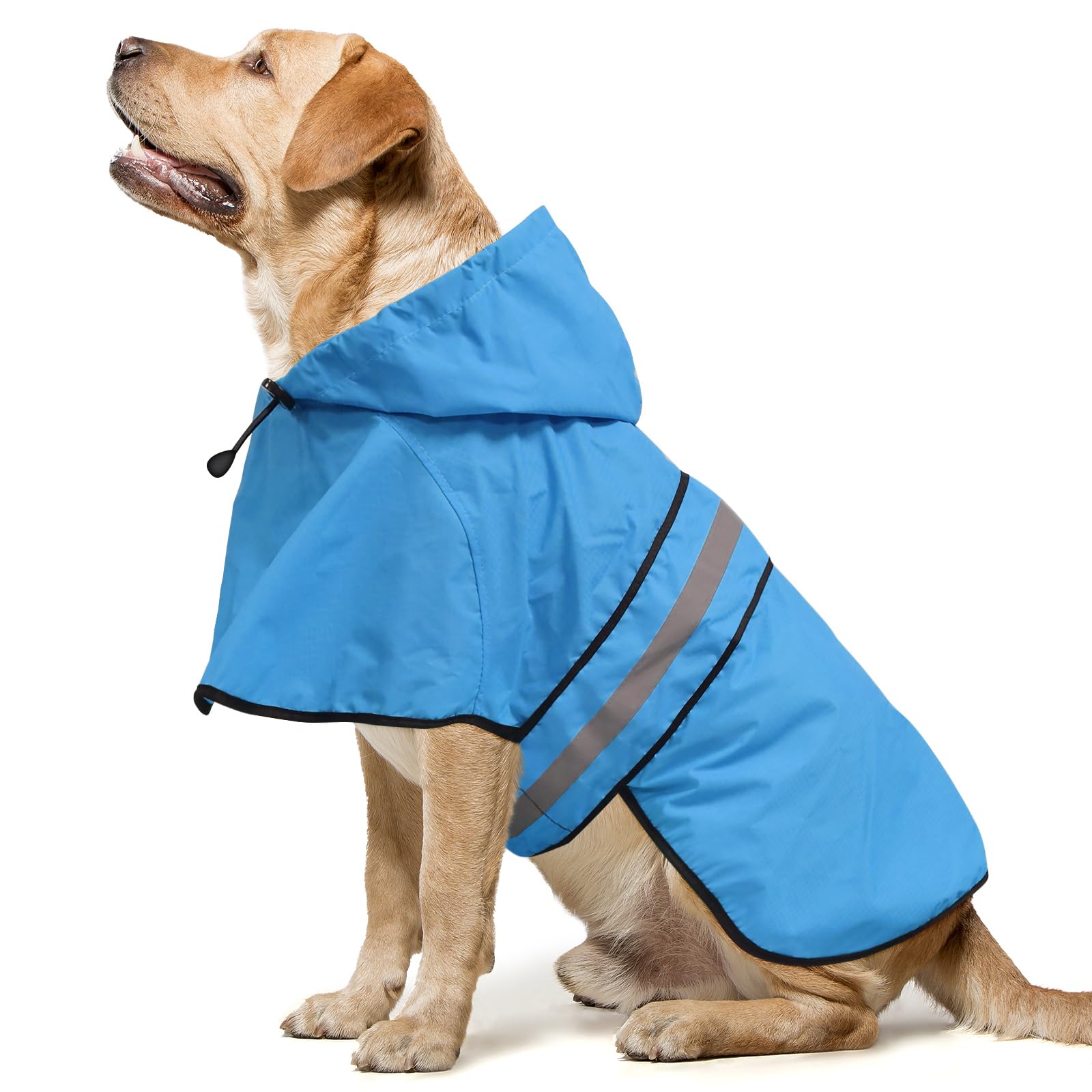 Domagiker dog raincoat leash-hole design enables secure leash attachment