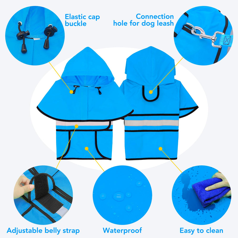 Domagiker dog raincoat waterproof fabric close-up shows durable protection