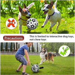 Domchan Ropes Soccer Ball Toy inflated with pump, ready for play.