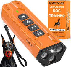 DomiDoni Alpha Pro front view, compact bark deterrent for humane training at home