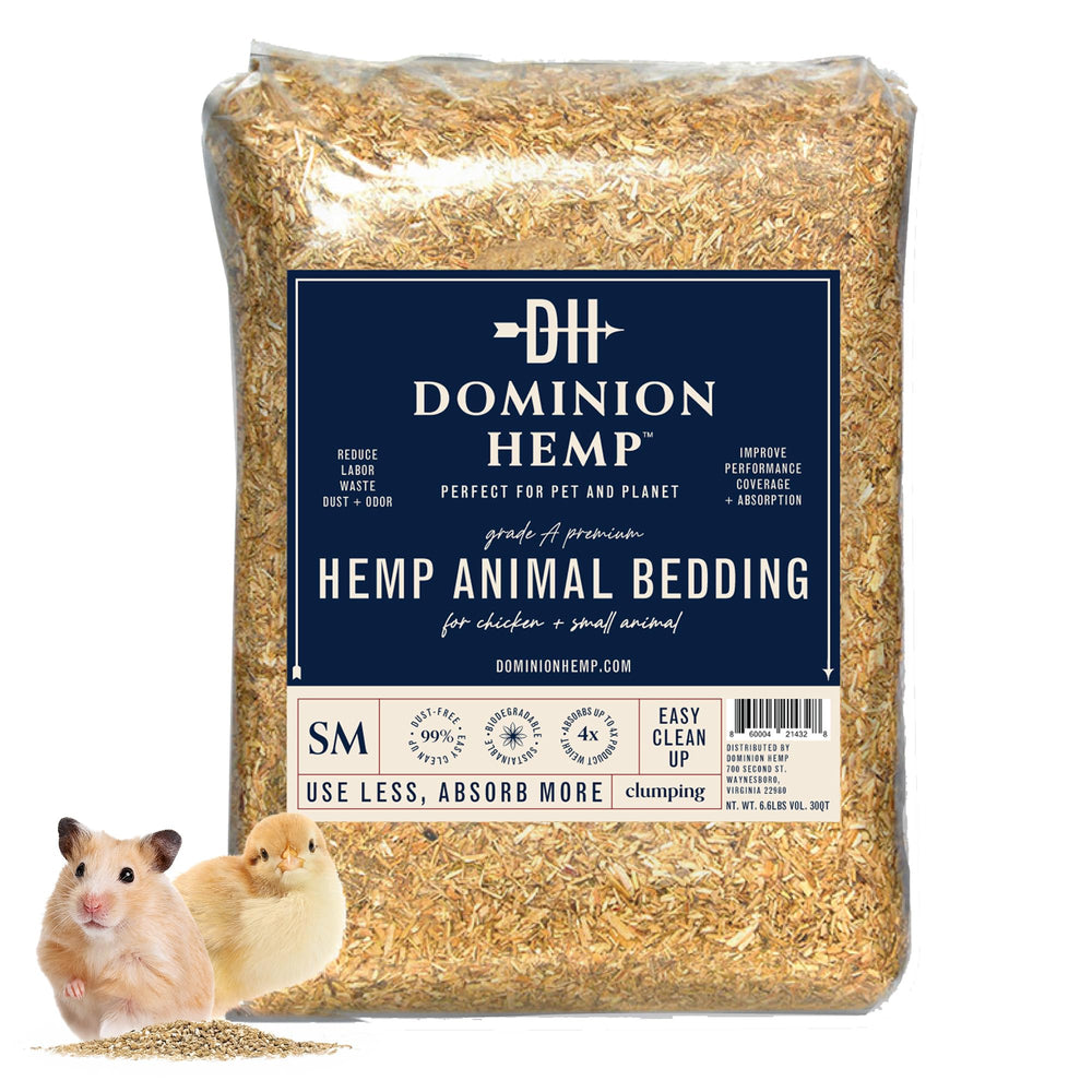 Dominion Hemp bedding demonstrates 4x absorbency for drier coops and nests.