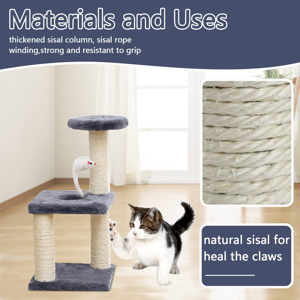 Donmnemb cat tree helps protect furniture by absorbing claws during play.