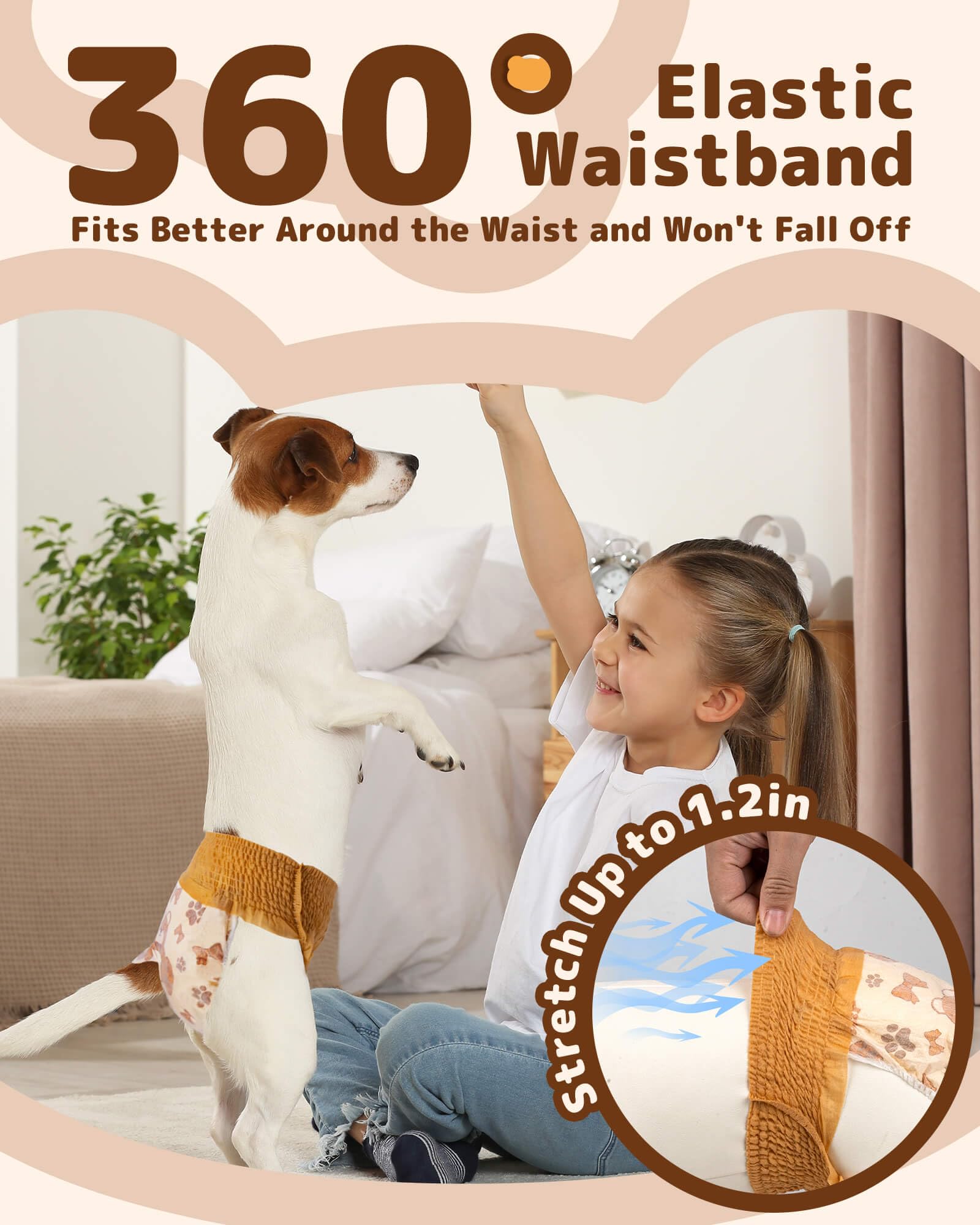 Dono Dog Diapers breathable fabric with tail hole for comfortable wear.