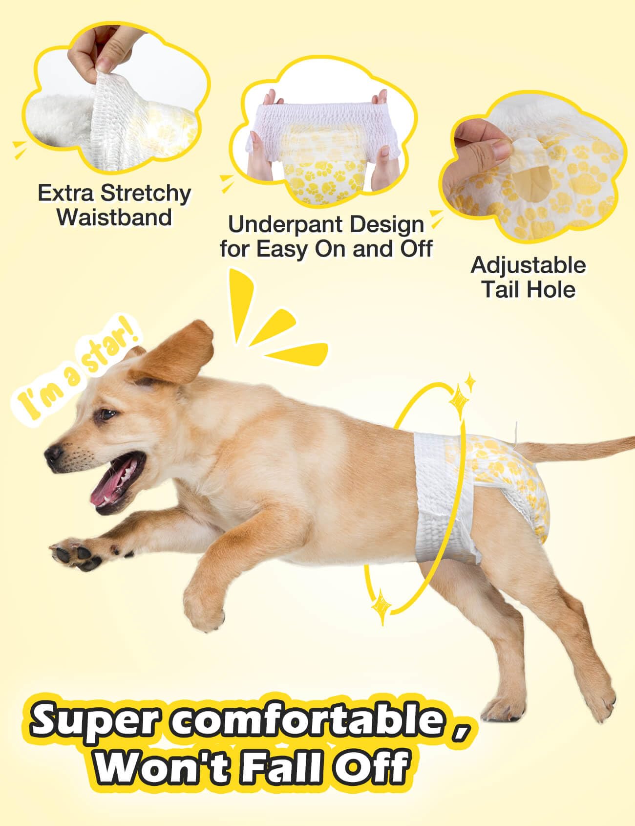 Dono Dog Diapers fast-dry-leak-protection helps maintain a clean home.