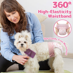 Dono dog diapers highlighting dual leak-proof barriers to prevent accidents.