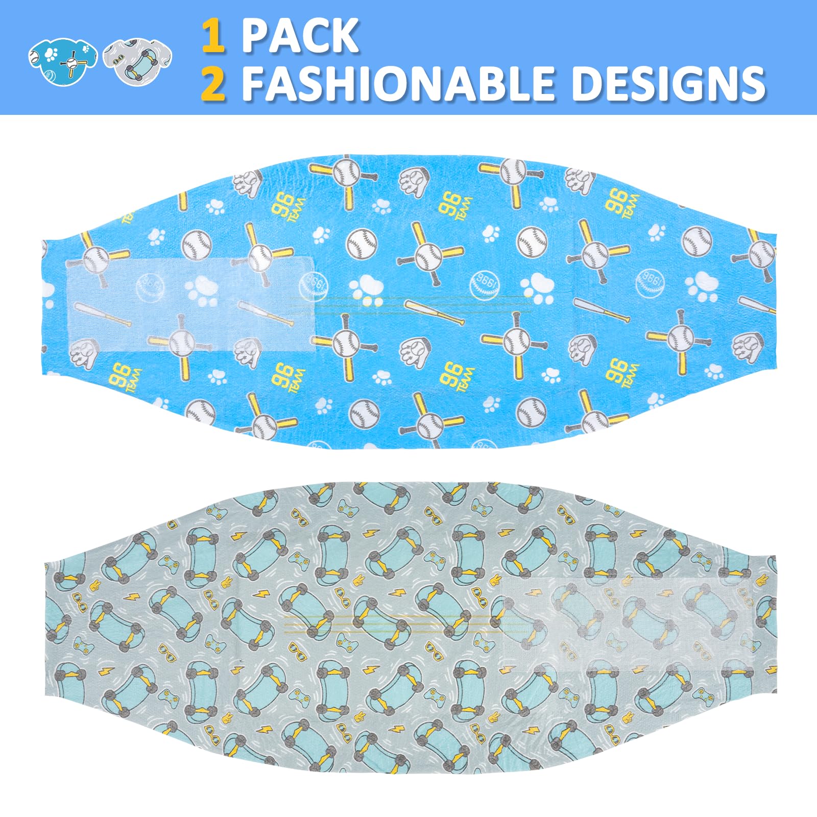 Dono dog diapers male 40ct widened absorption area for leak protection.