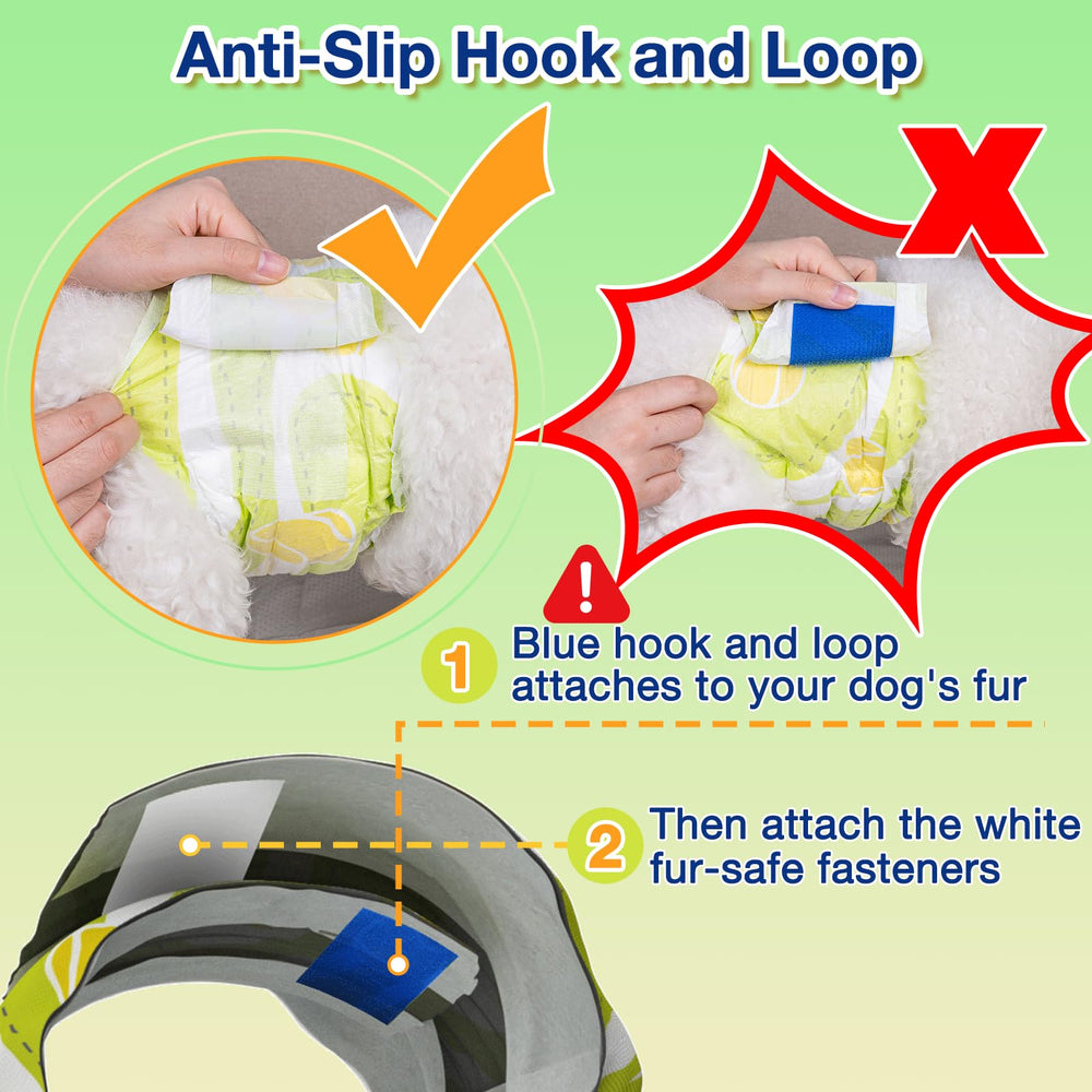 Dono dog diapers small show adjustable fasteners for a secure anti-slip fit.