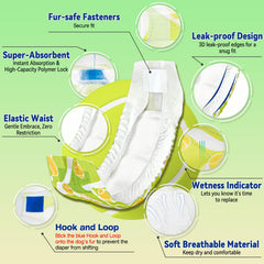 Dono dog diapers small feature a wetness indicator signaling when to change.