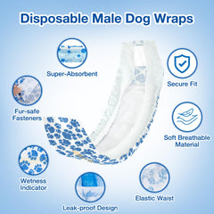 Dono Dog Diapers waist size 12-19 inches for secure fit