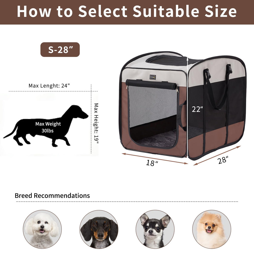 DONORO compact indoor-outdoor crate suitable for small to medium pets.