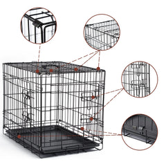 DONORO dog crate cover in brown oxford fabric adds privacy and simple maintenance.