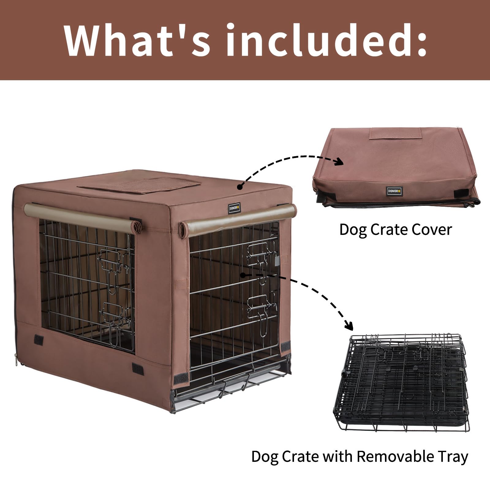DONORO crate interior shows two-door layout offering versatile placement and convenient entry.