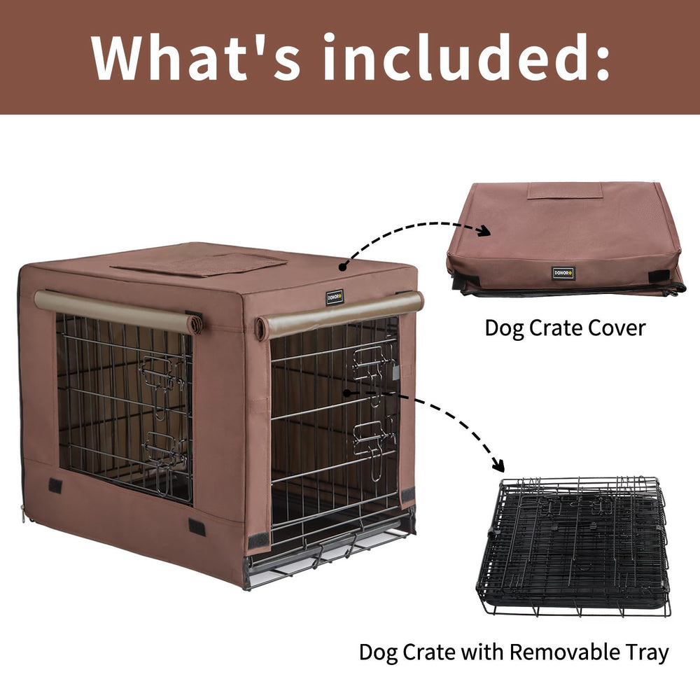 DONORO crate interior shows two-door layout offering versatile placement and convenient entry.