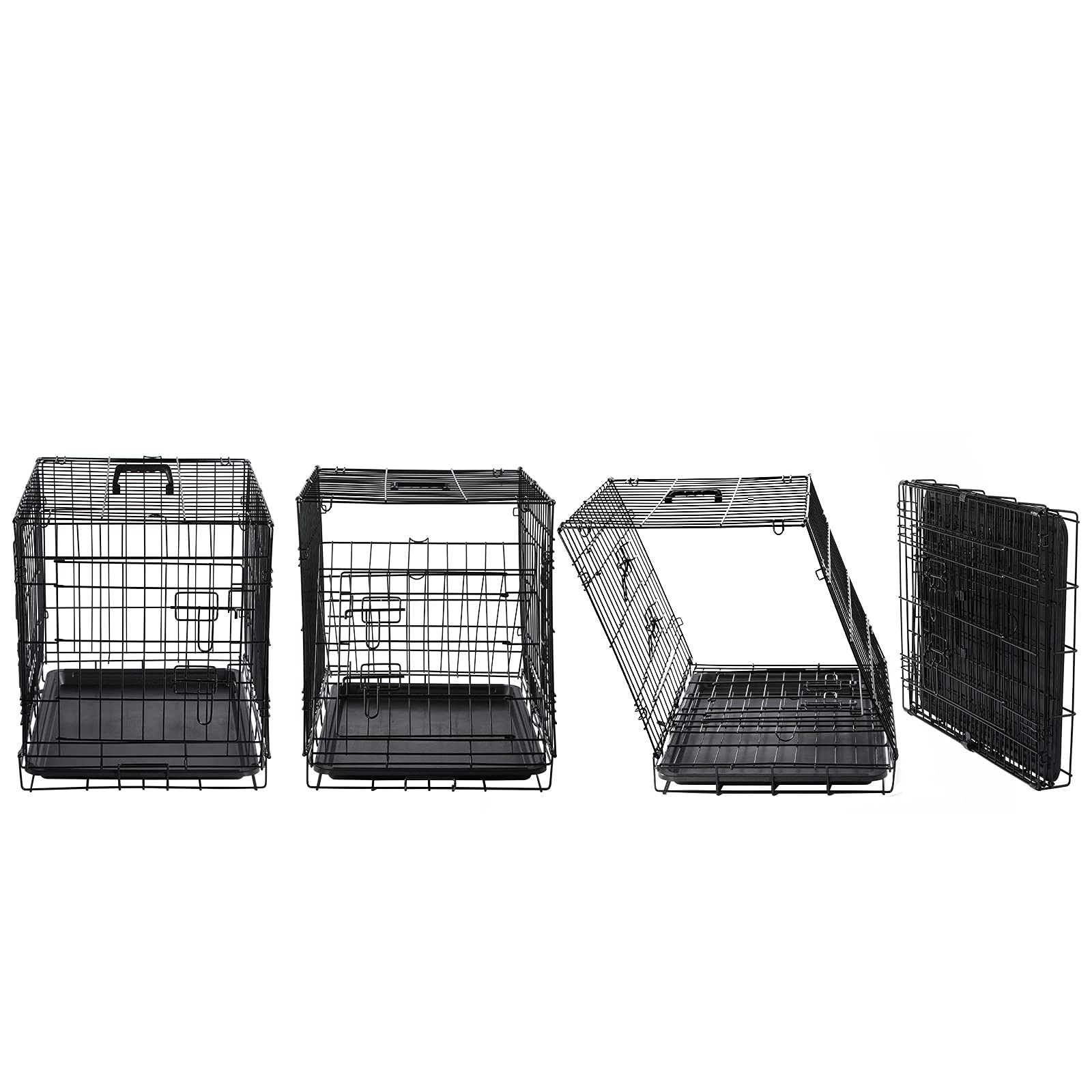 DONORO dog crate side-entry view highlights convenient access and airflow.