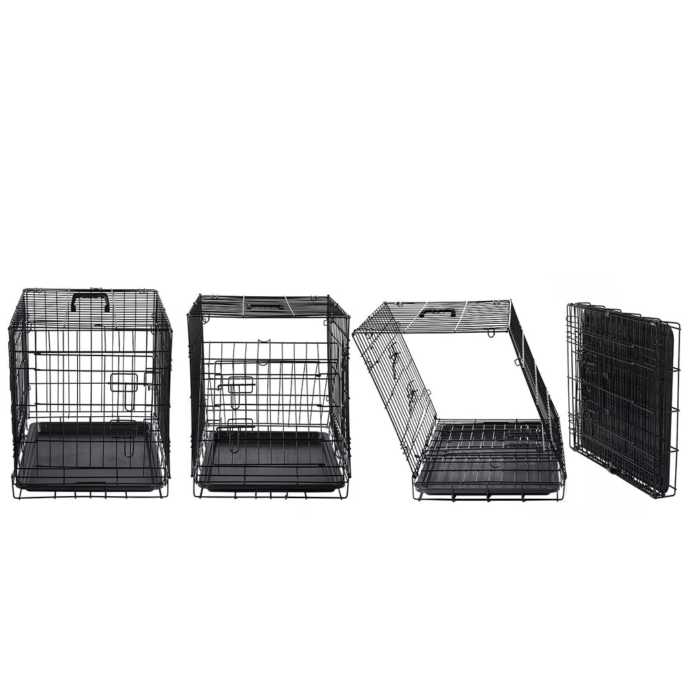 DONORO dog crate side-entry view highlights convenient access and airflow.