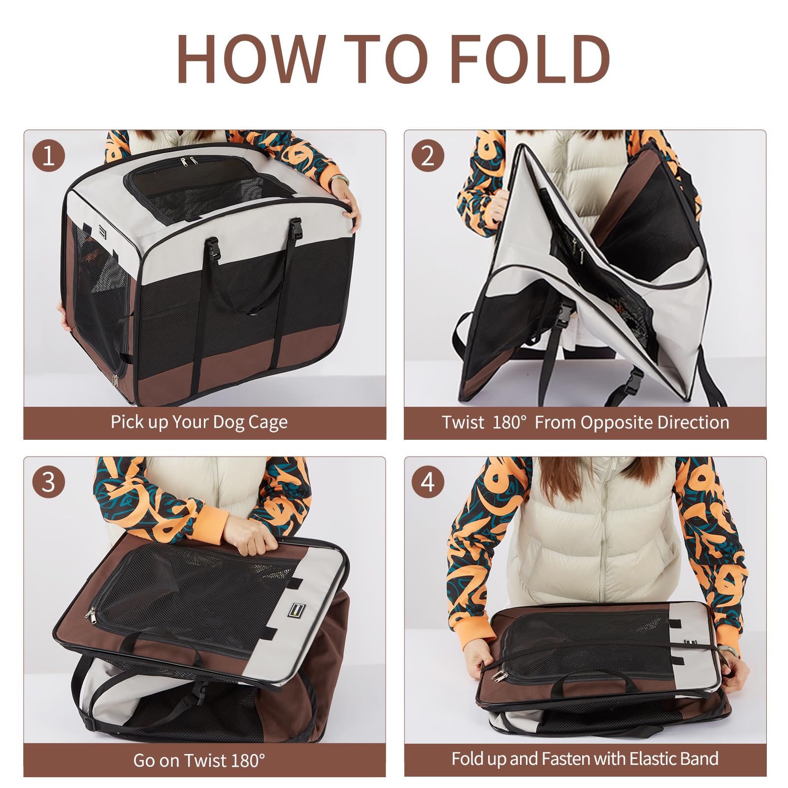 DONORO sturdy-wire-frame kennel provides secure stability for pets.