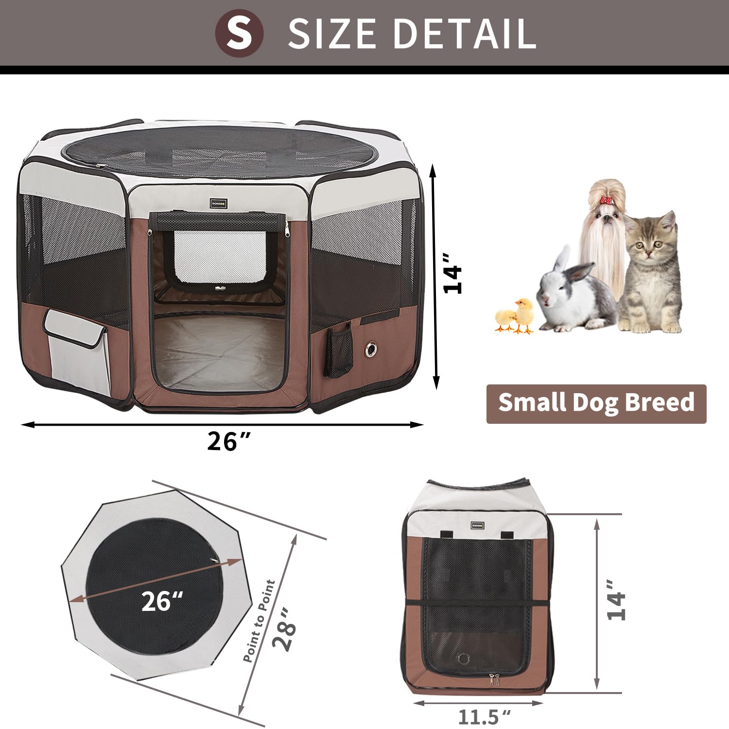 DONORO durable, water-resistant material protects during outdoor use