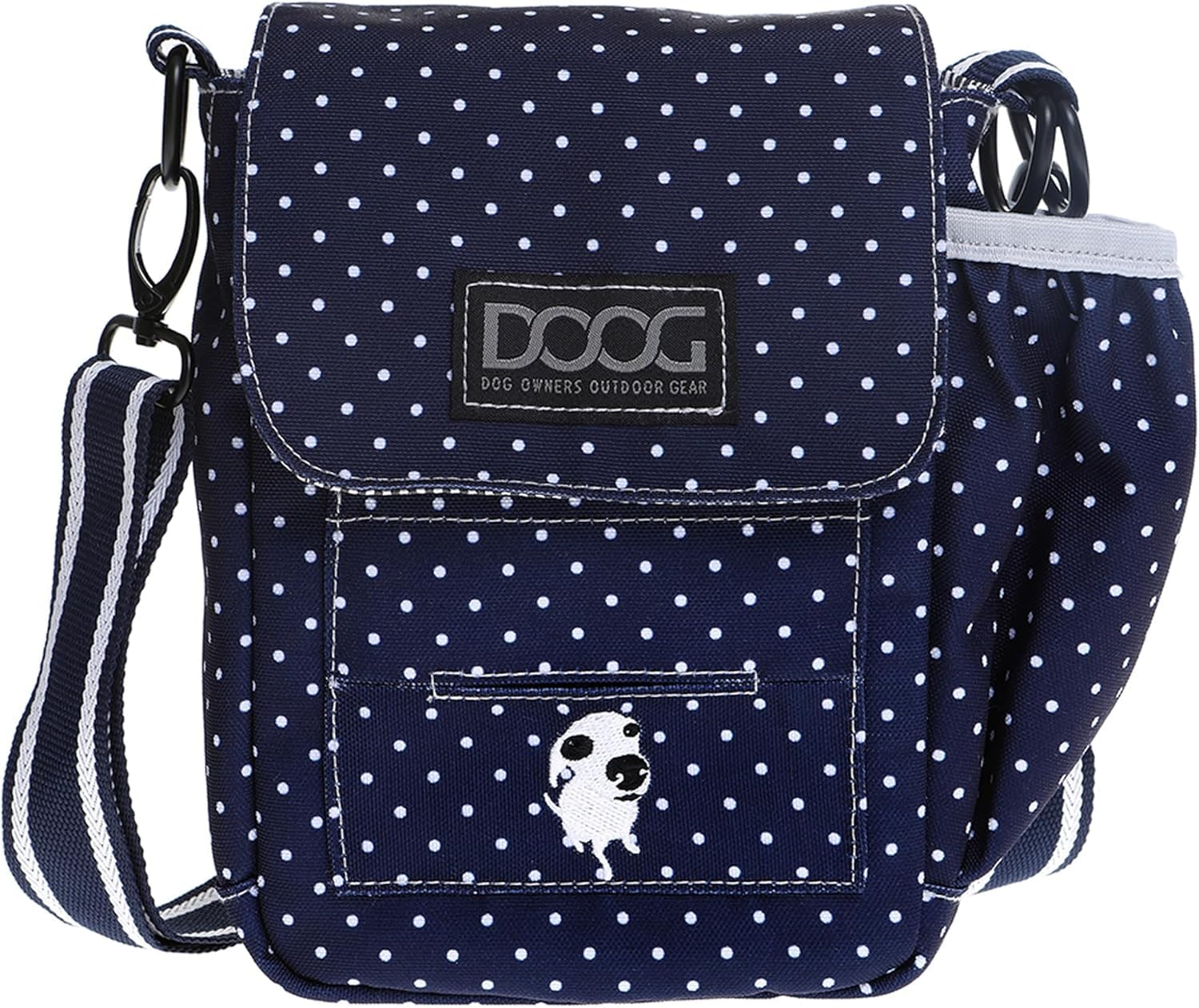DOOG Walkie Bag showing water bottle holder for easy hydration on walks