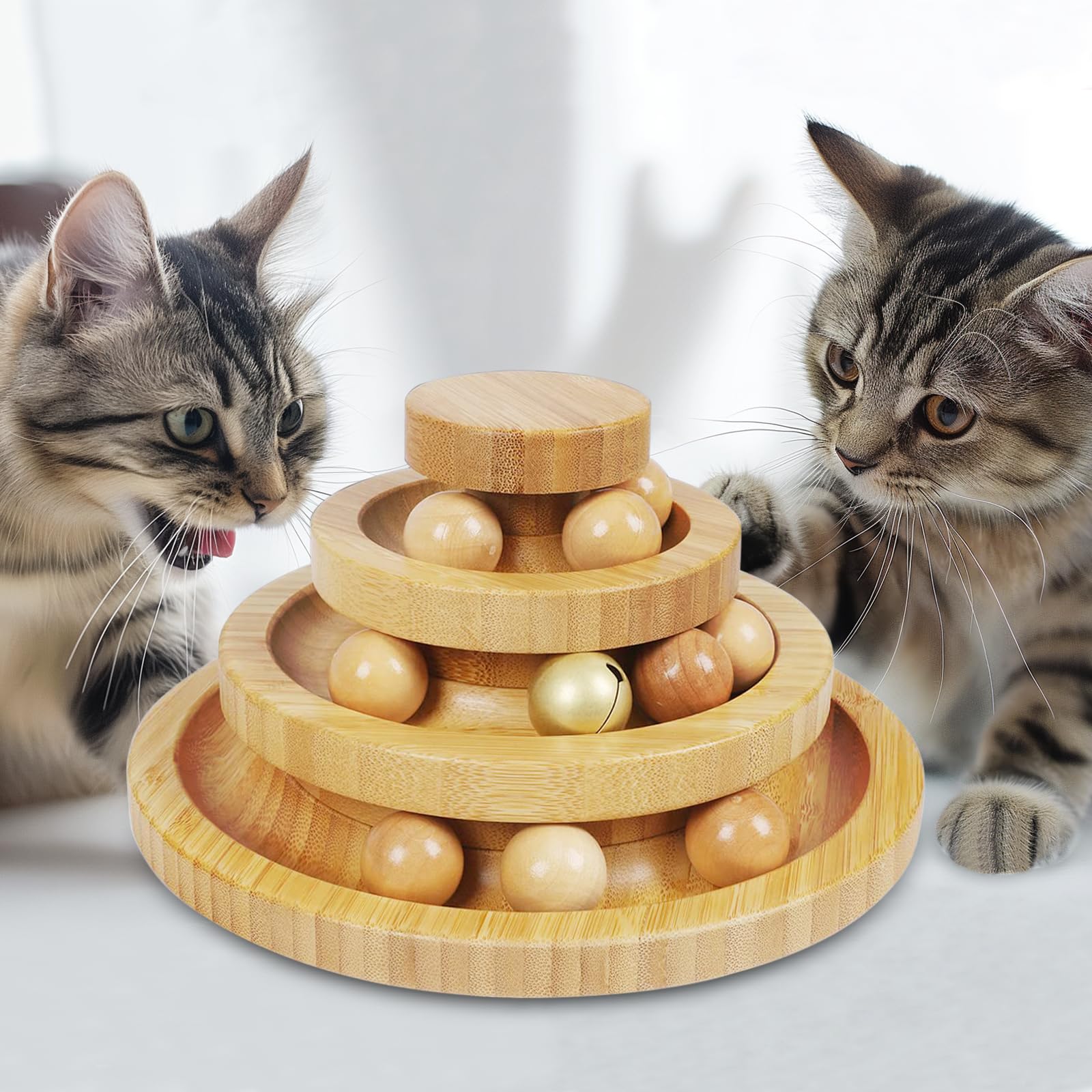 DoogCat cat-ball-track-3-level-assembly: kitten-friendly play tower