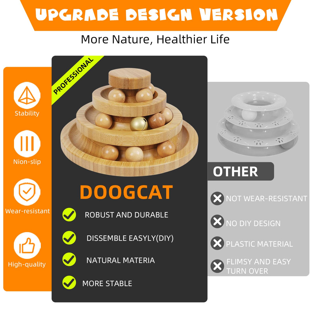 DoogCat cat-ball-track-base-non-slip: stable base keeps the tower steady