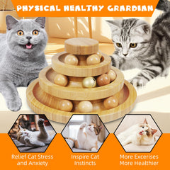 DoogCat cat-ball-track-top-view: three tracks for engaging multi-ball fun