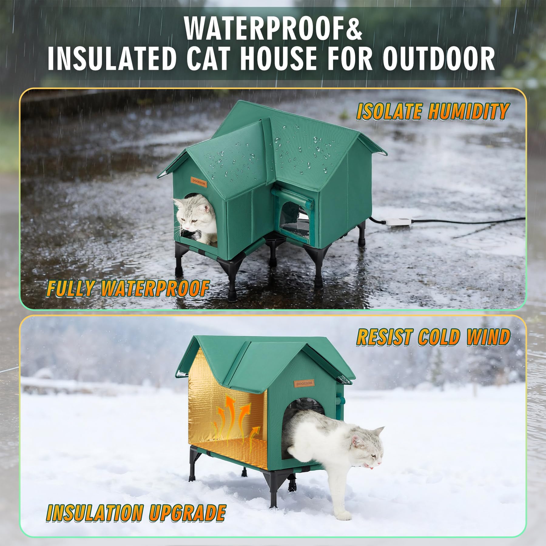 DOOKRON escape-door feature provides safe exit for stray animals when needed