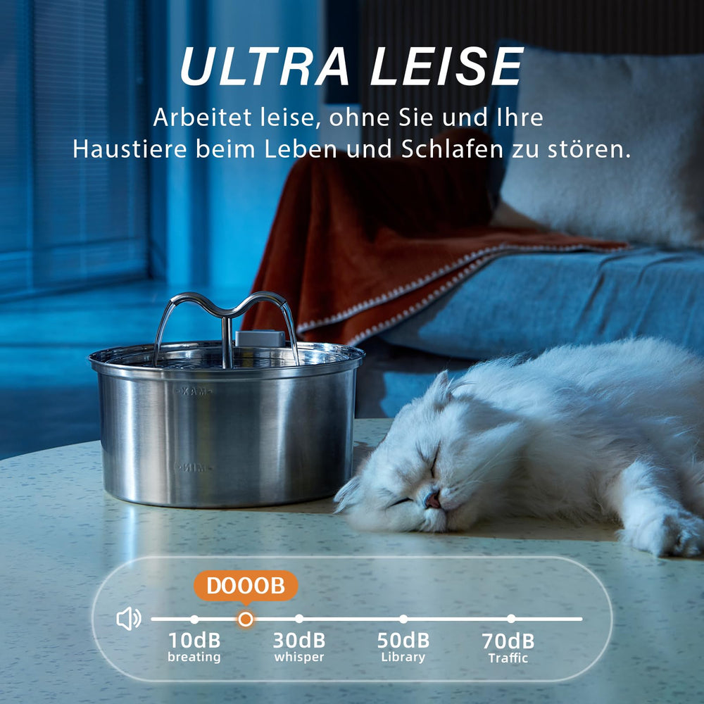 DOOOB cat water fountain 3.2L capacity for multi-pet households