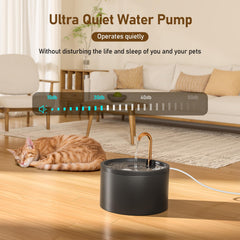 DOOOB ceramic cat water fountain closeup highlights skin-friendly ceramic texture.