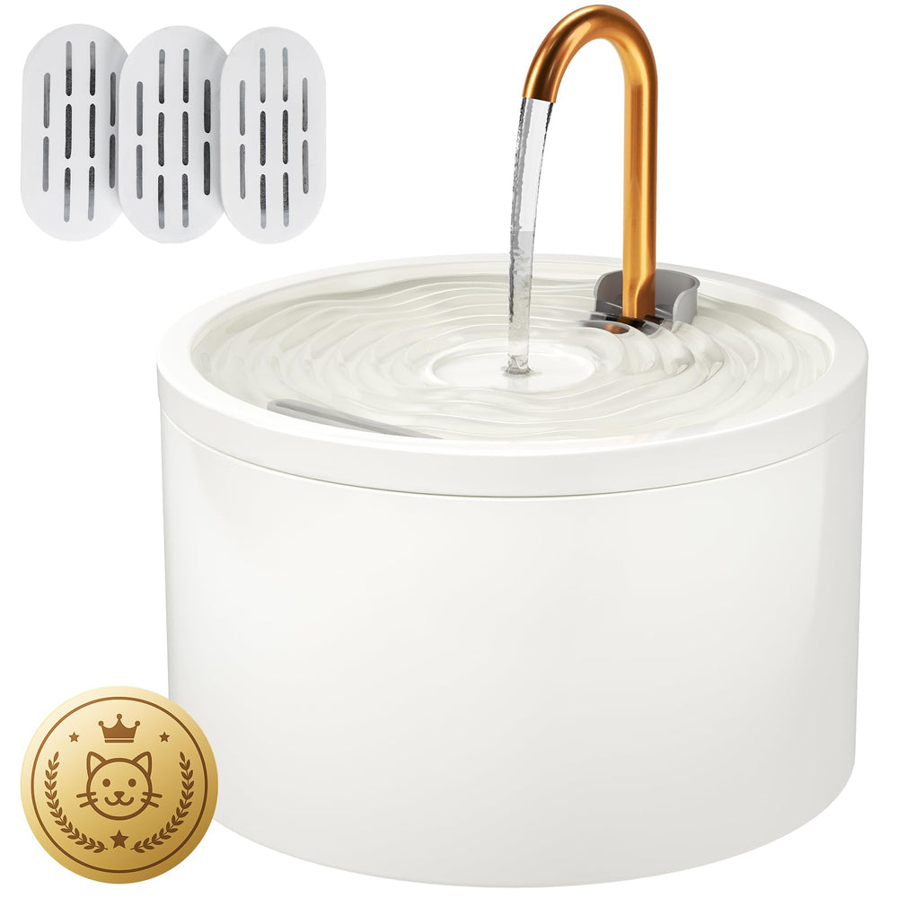 DOOOB Ceramic Cat Water Fountain features flowing water to encourage hydration.