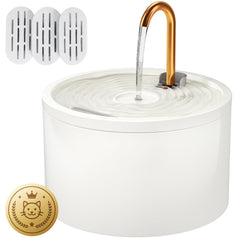 DOOOB Ceramic Cat Water Fountain features flowing water to encourage hydration.