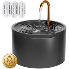 DOOOB ceramic cat water fountain front view invites hydration with flowing water.
