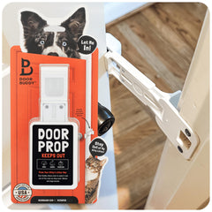 Door Buddy cat door prop side view highlights easy pet access and room control.