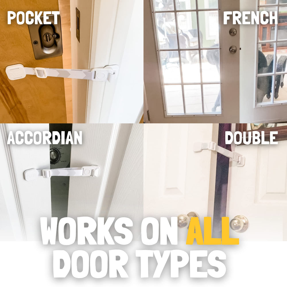 Door Buddy installation with 3M adhesive showcases quick tool-free setup.