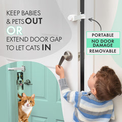 DOORWING cat door stopper adjusted gap enabling cat access.
