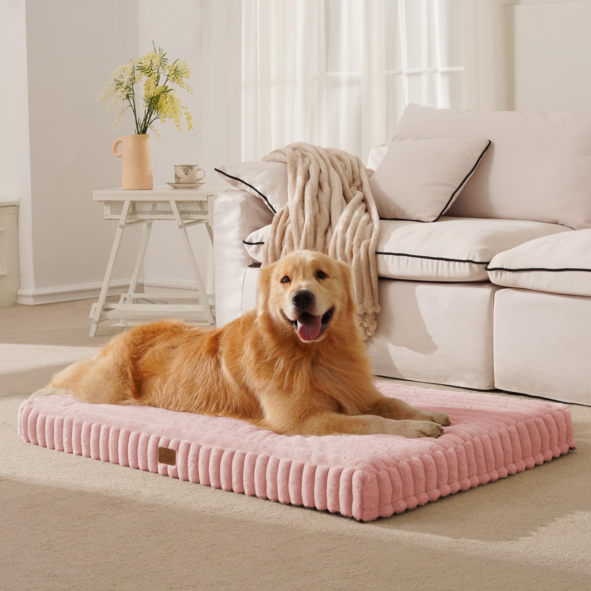 DOPEDIO orthopedic dog bed with egg-crate foam offering joint-supporting structure.