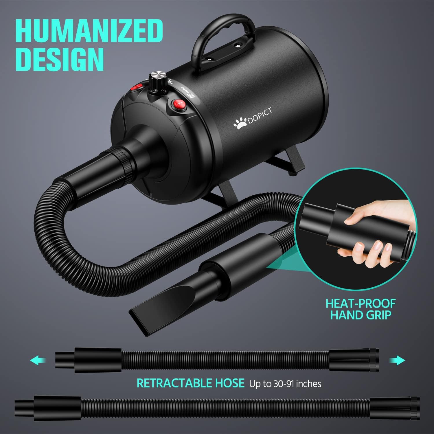 DOPICT pet dryer-stable-base keeps the unit steady for safe use
