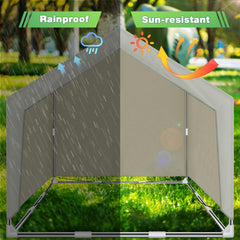 Dopliv Dog Shade Shelter front view shows roomy interior for dogs